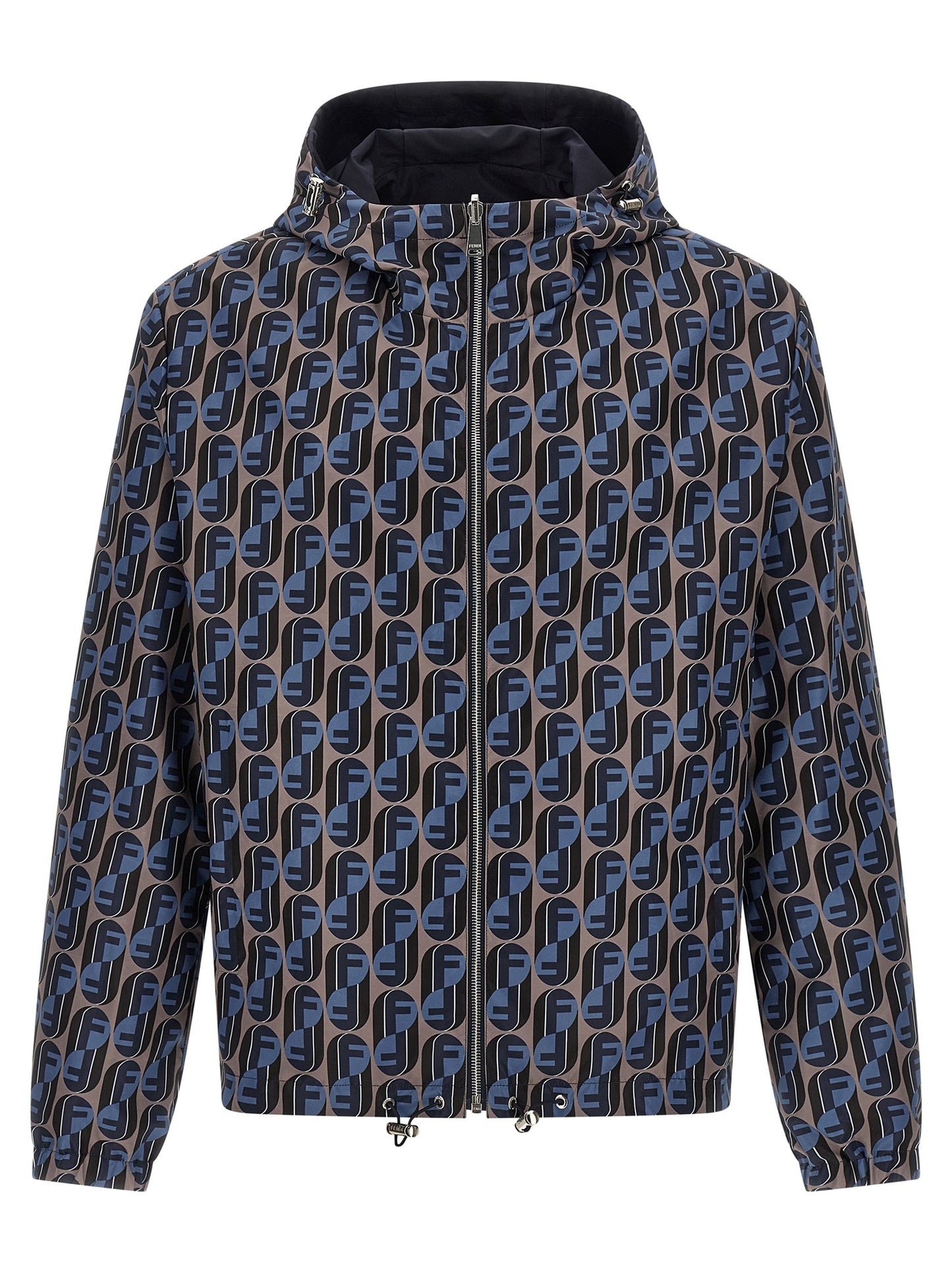 Blue Polyester Shell Jacket