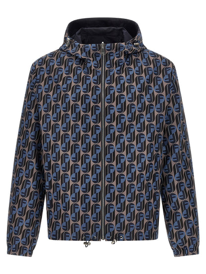 Blue Polyester Shell Jacket