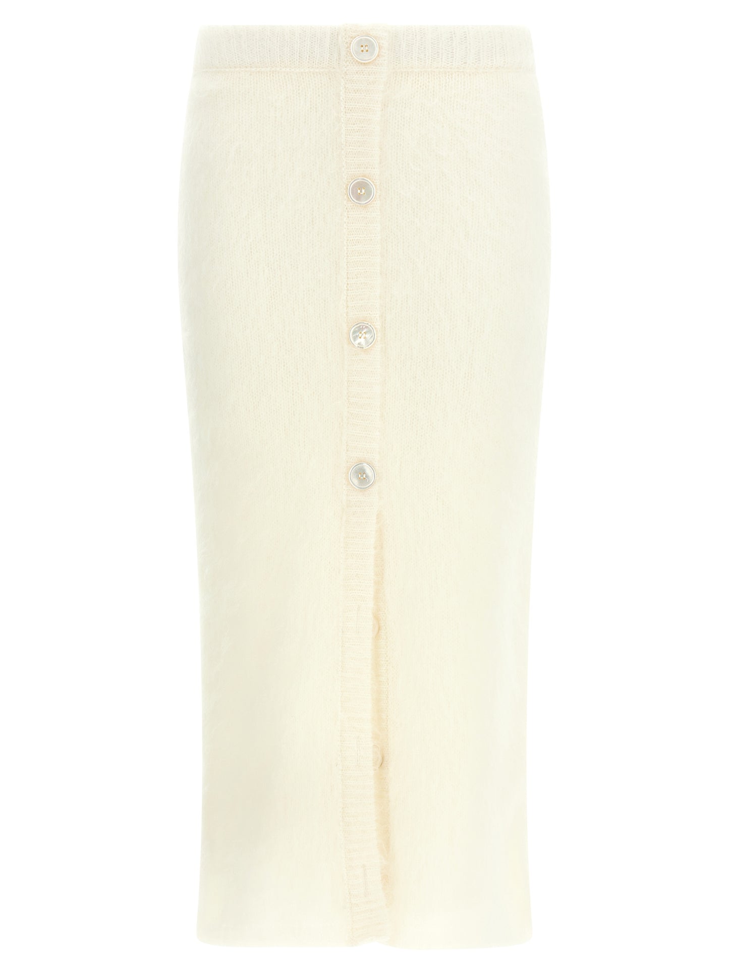 White Other Fibres Midi Skirt