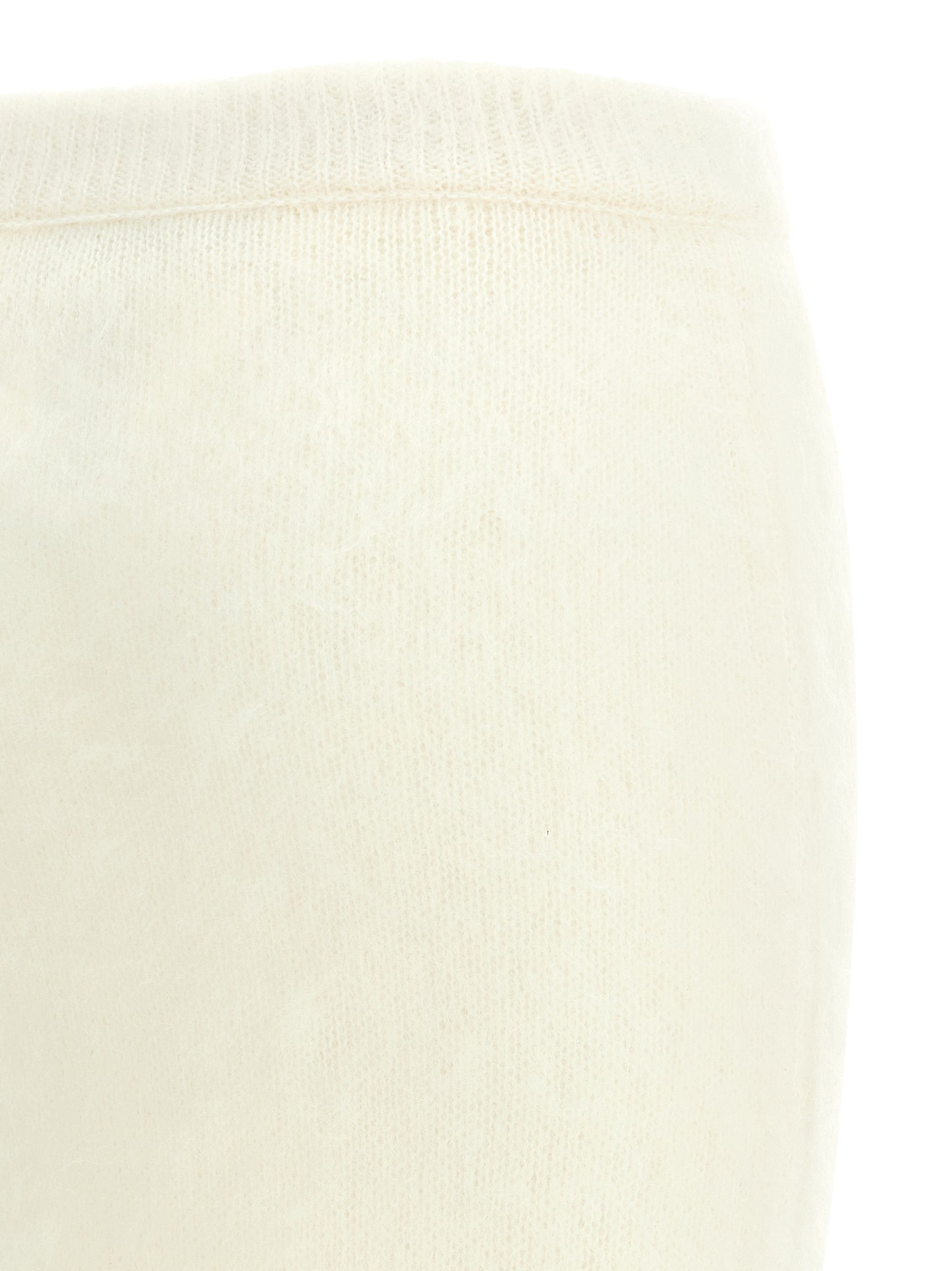 White Other Fibres Midi Skirt