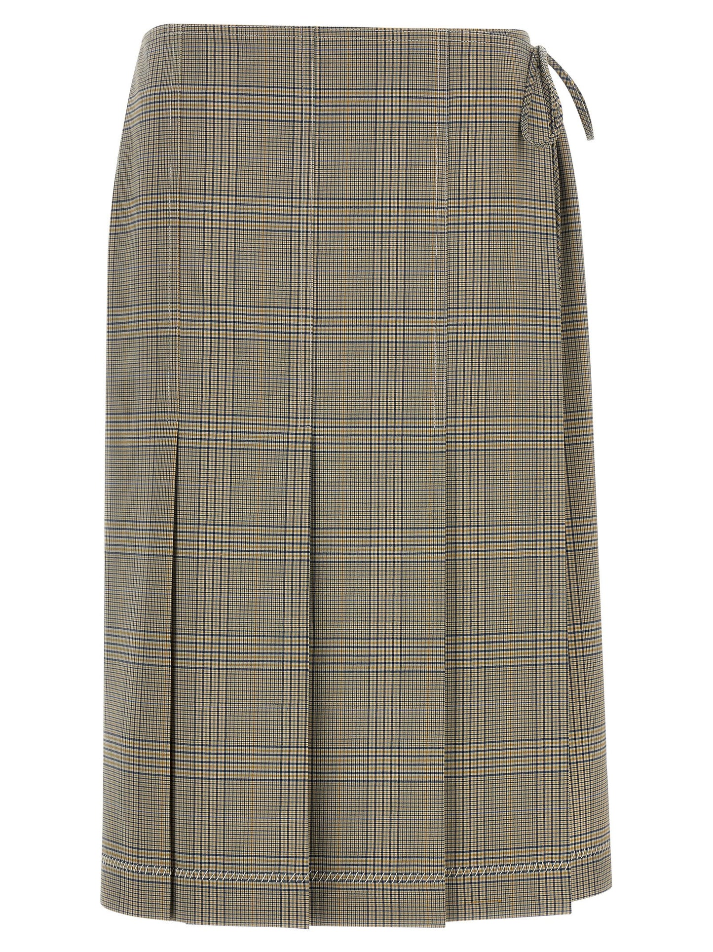 Gray Polyester Midi Skirt