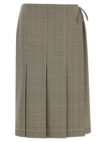 Gray Polyester Midi Skirt