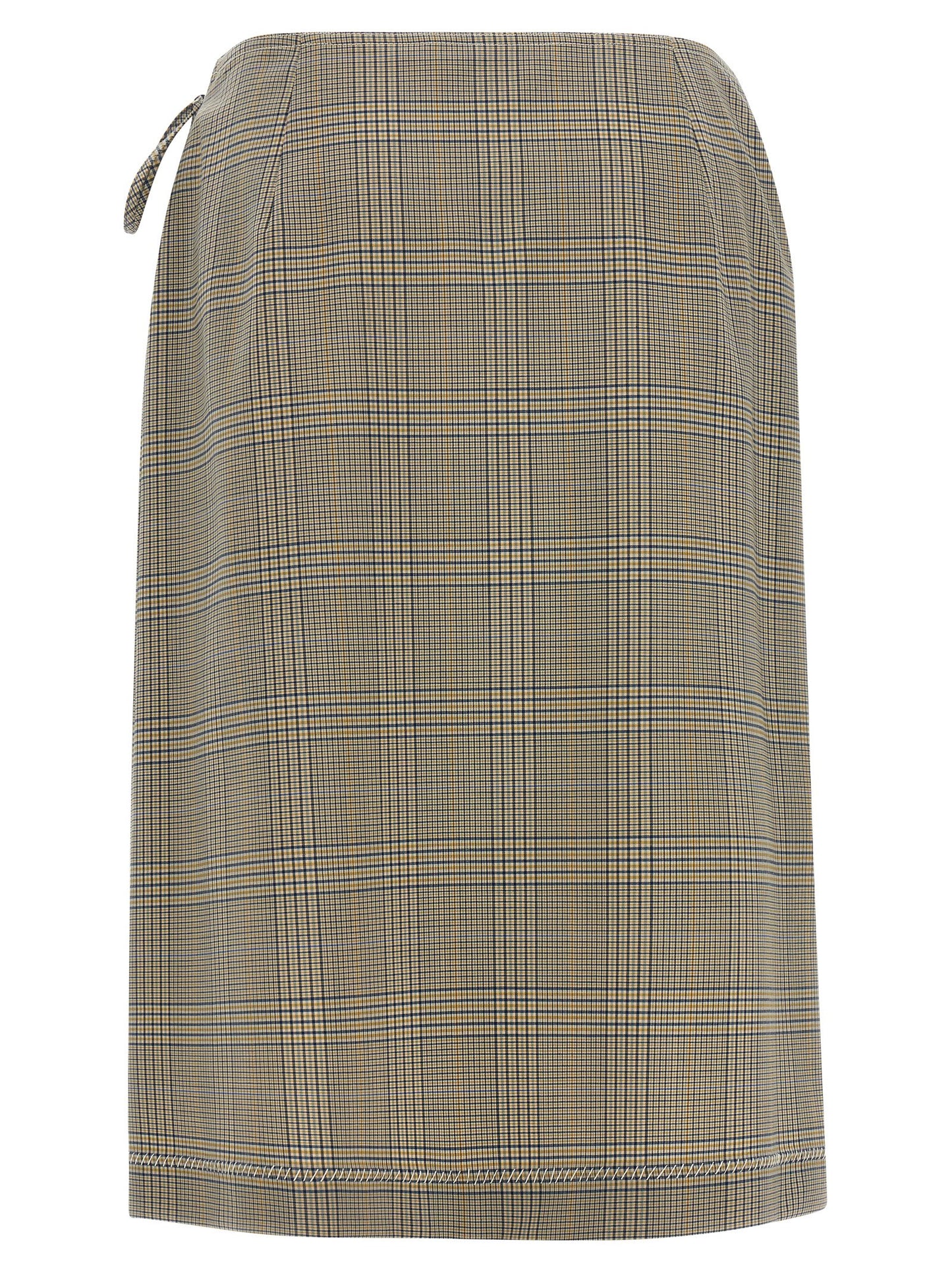 Gray Polyester Midi Skirt