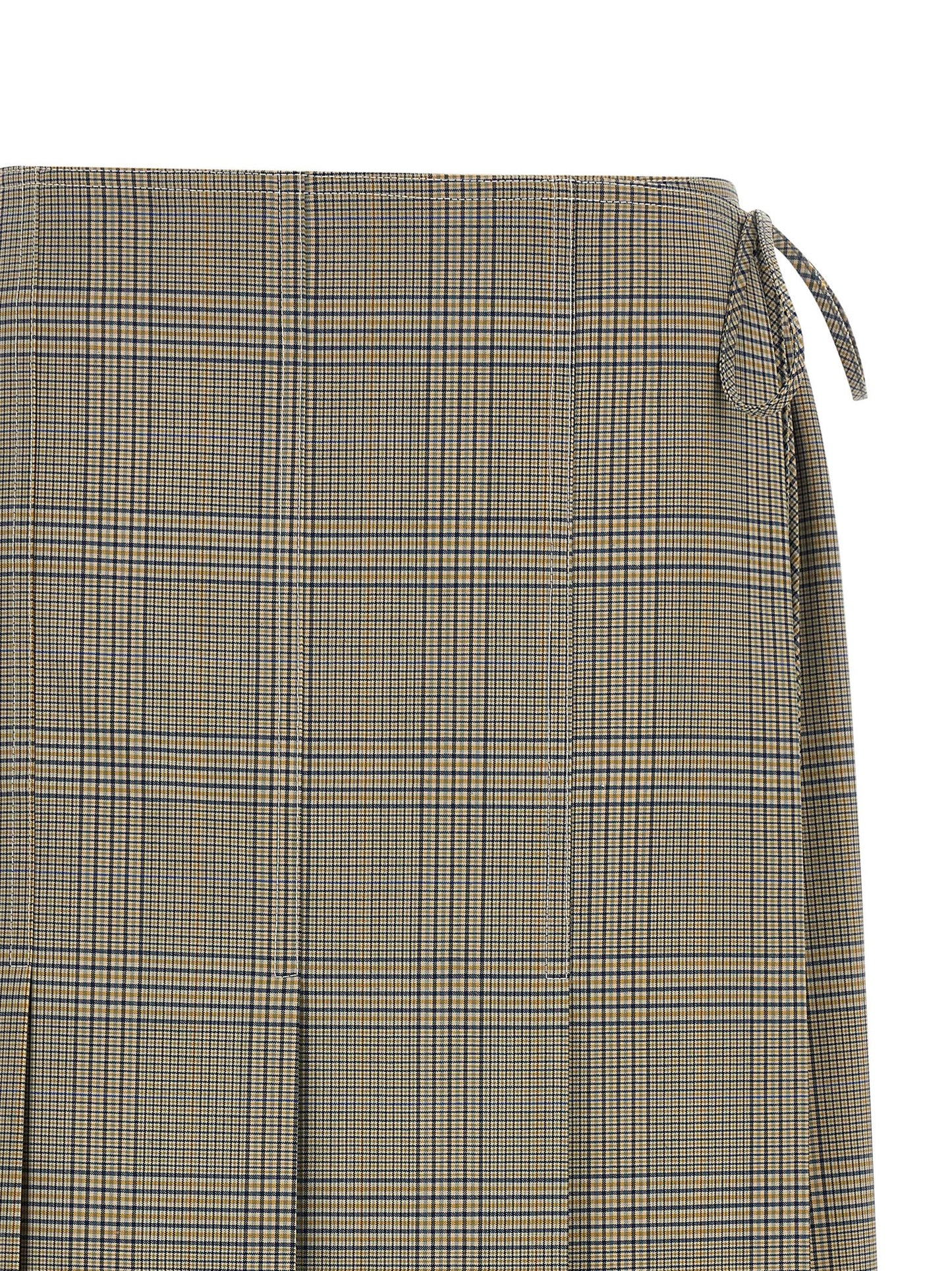 Gray Polyester Midi Skirt