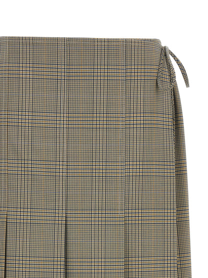 Gray Polyester Midi Skirt