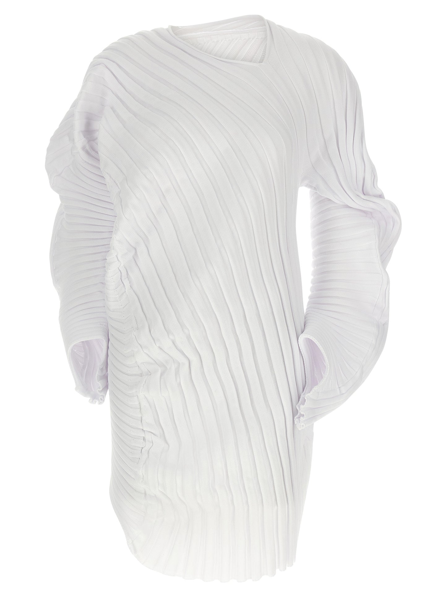 White Polyester Casual Dress