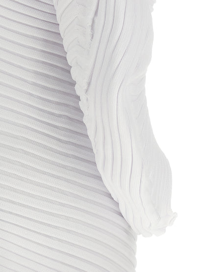 White Polyester Casual Dress