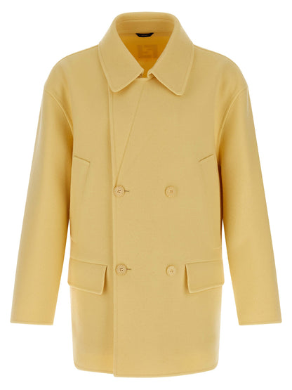 Bicolor Virgin Wool Coat
