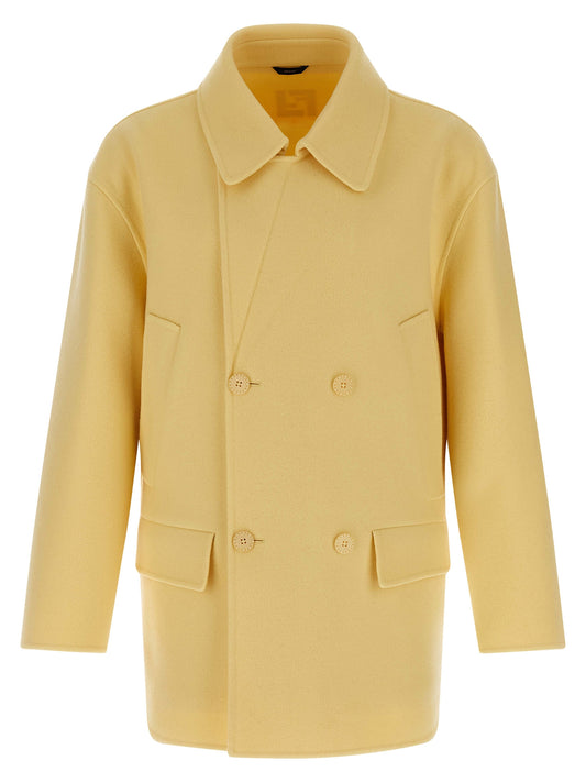 Bicolor Virgin Wool Coat