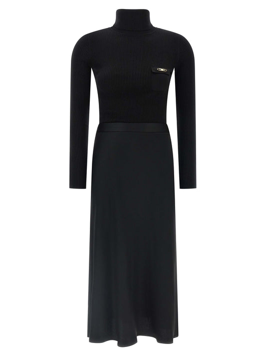 Black Lycra Midi Dress
