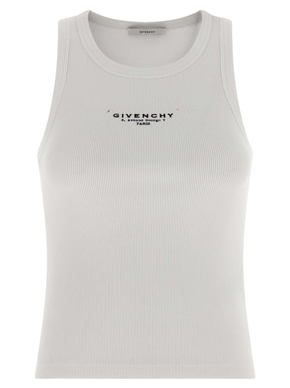 White Cotton Sleeveles T-Shirt