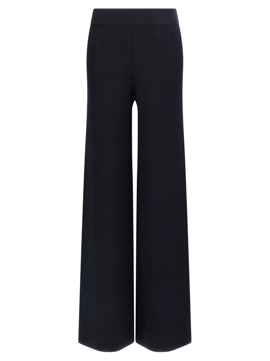 Blue Viscose Casual Pants