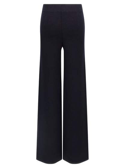 Blue Viscose Casual Pants