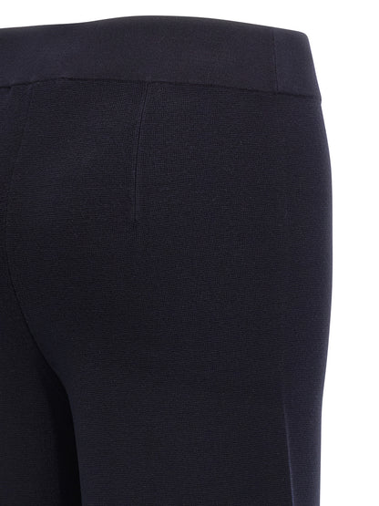 Blue Viscose Casual Pants