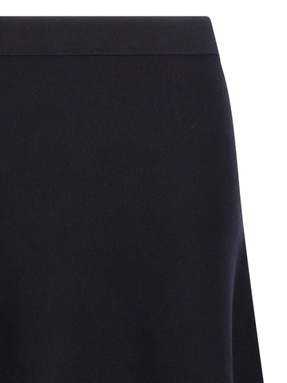 Blue Viscose Midi Skirt