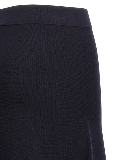 Blue Viscose Midi Skirt
