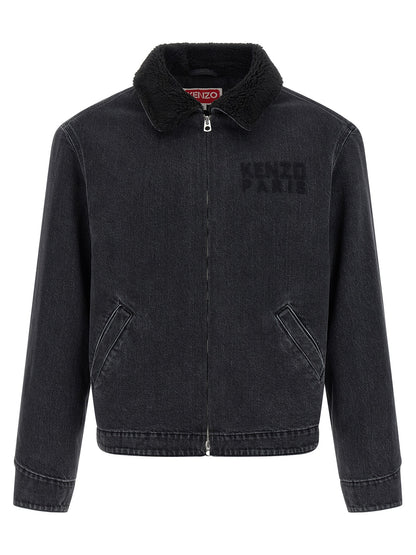 Black Cotton Denim Jacket