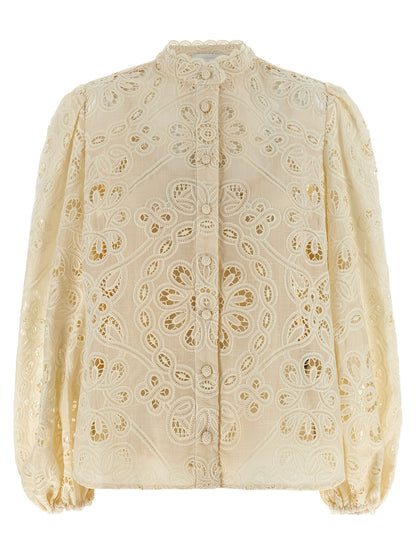 Beige Polyester Blouse