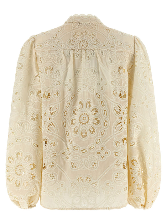 Beige Polyester Blouse