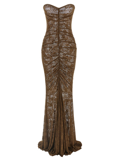 Bicolor Polyamide Long Dress