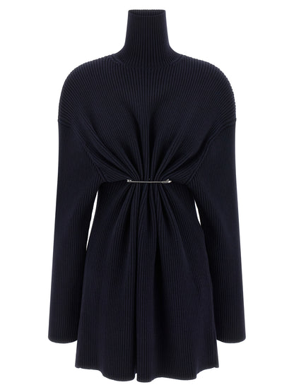 Blue Wool Short Dress