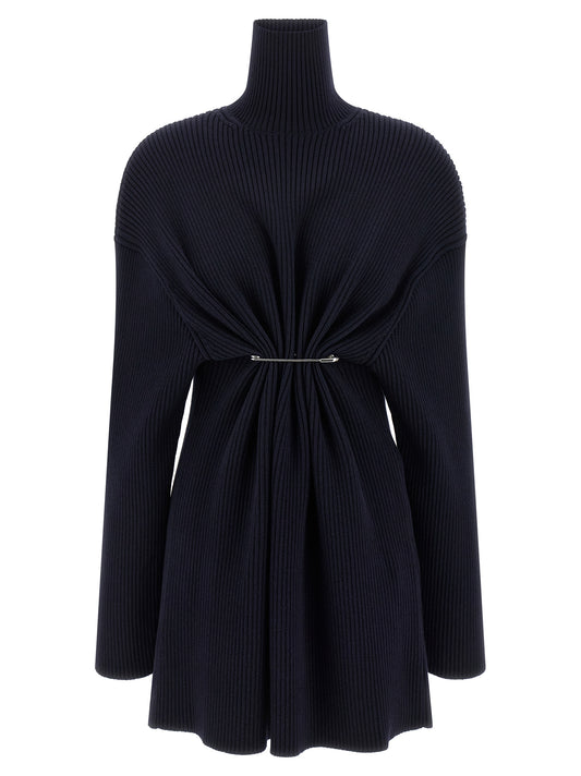 Blue Wool Short Dress
