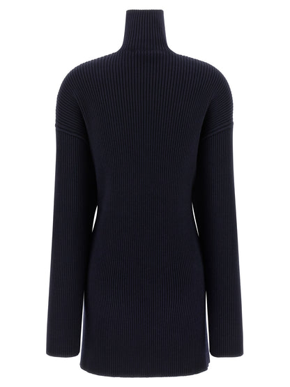 Blue Wool Short Dress