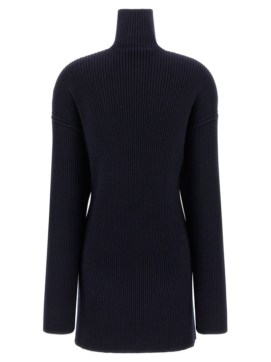 Blue Wool Short Dress