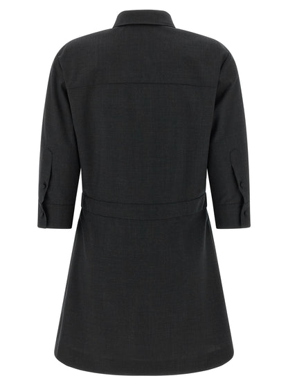 Gray Wool Short Dress