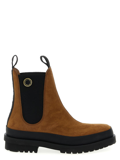 Brown Viscose Ankle Boots