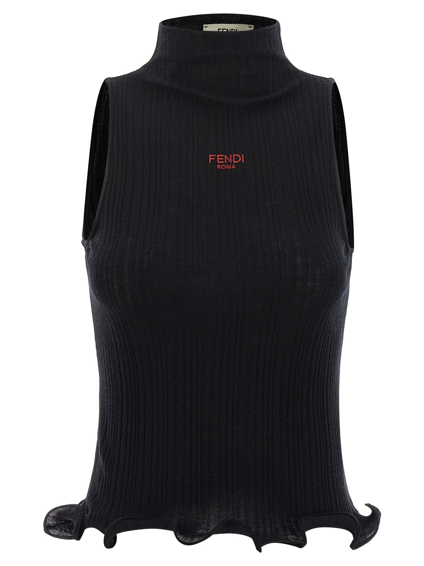 Black Polyester Sleeveles T-Shirt