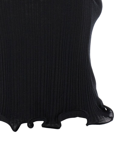 Black Polyester Sleeveles T-Shirt