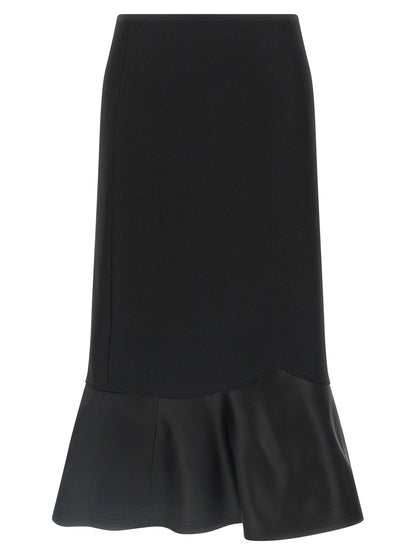 Black Virgin Wool Midi Skirt