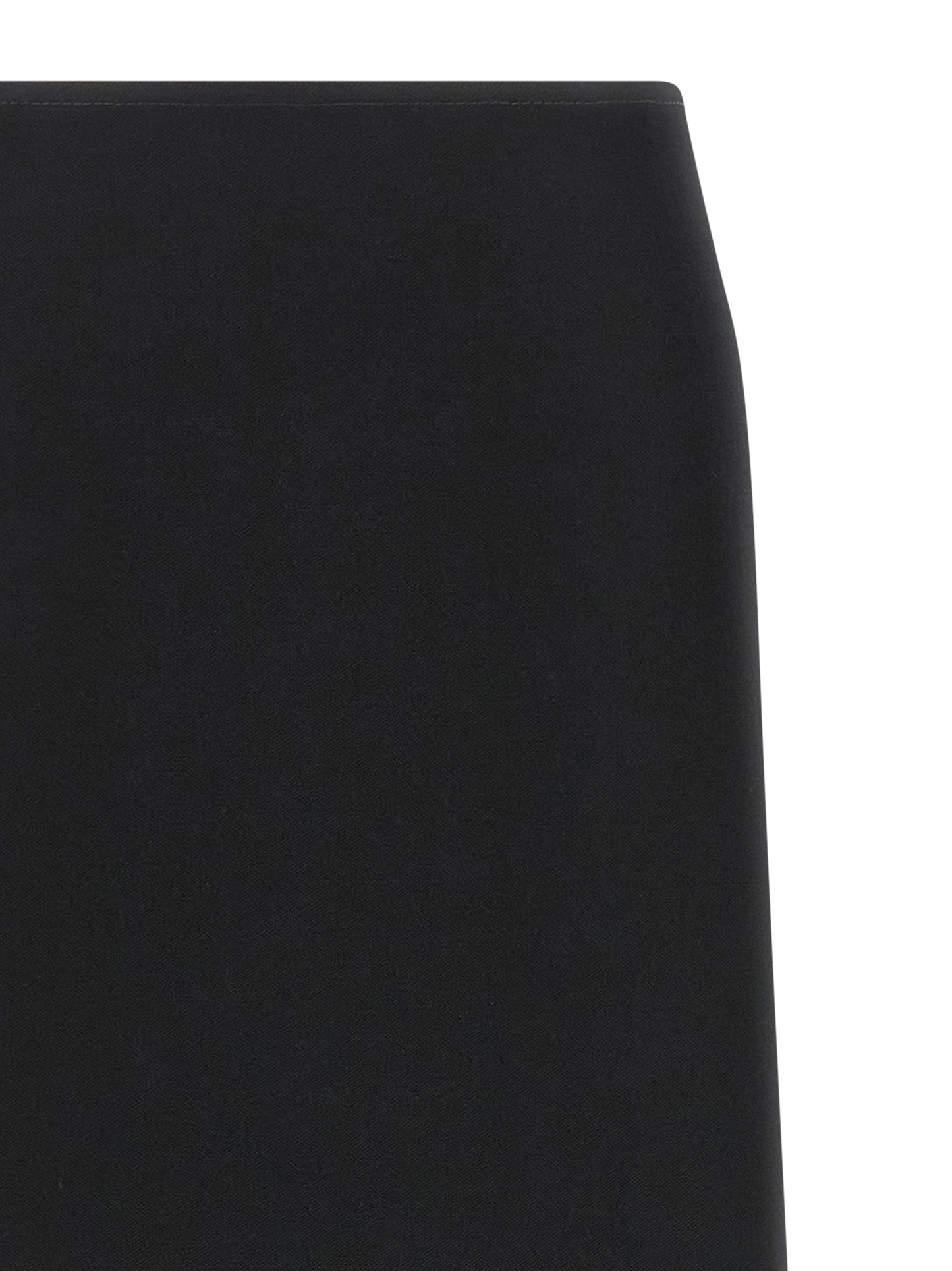 Black Virgin Wool Midi Skirt