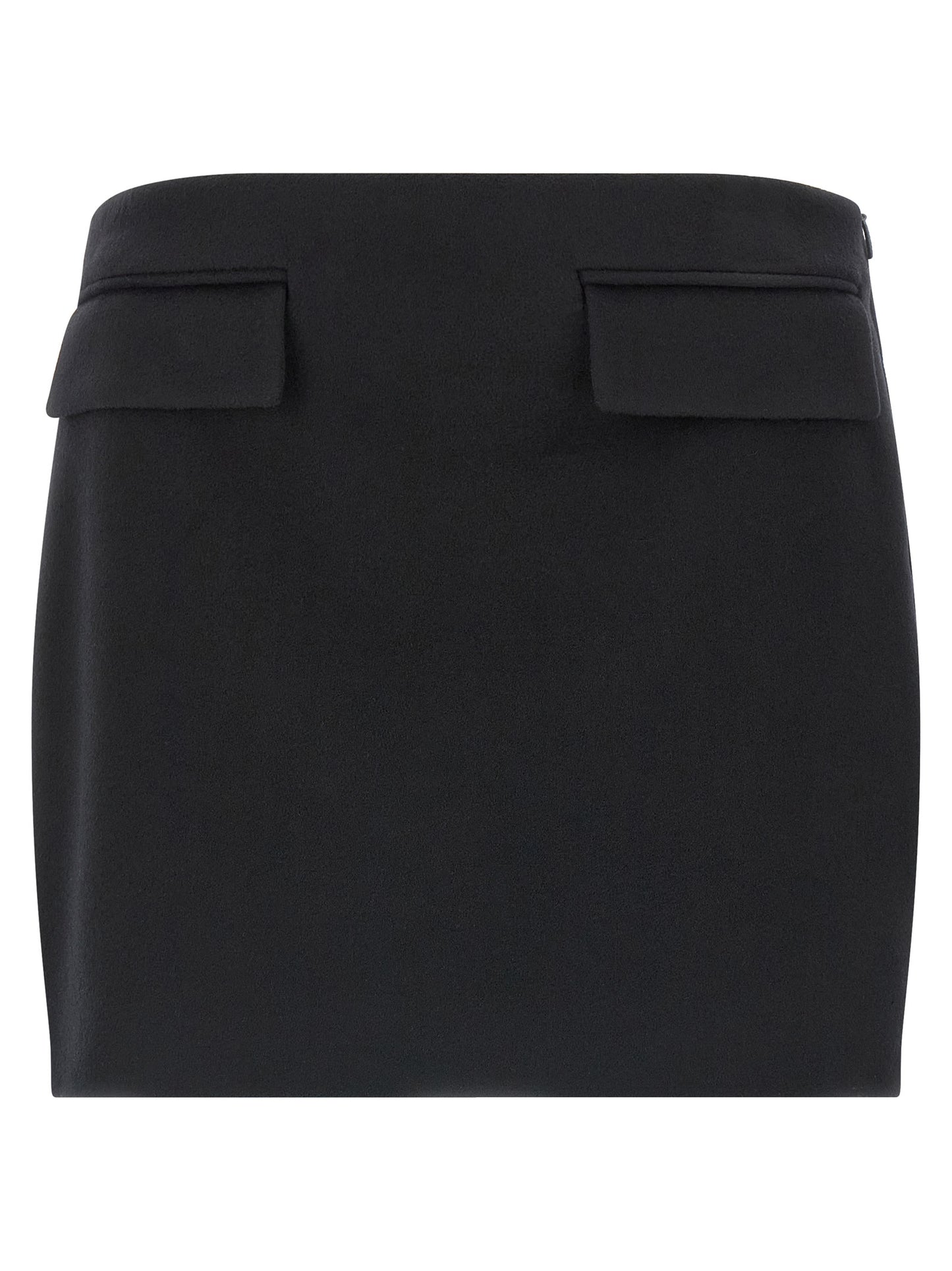 Black Virgin Wool Long Skirt
