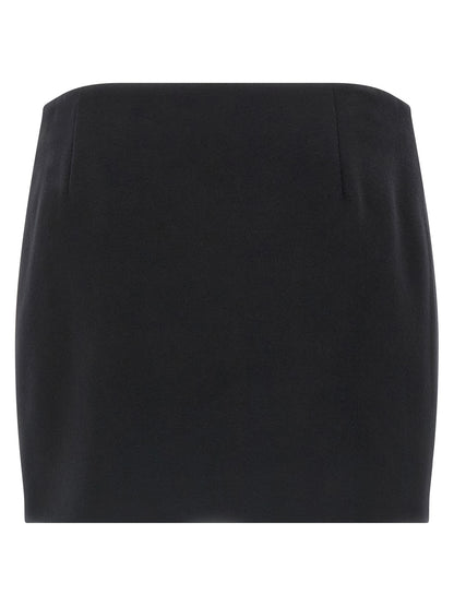 Black Virgin Wool Long Skirt