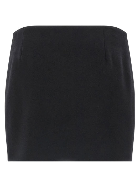 Black Virgin Wool Long Skirt