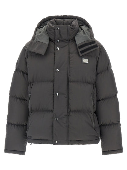 Gray Polyamide Full-Length Jacket