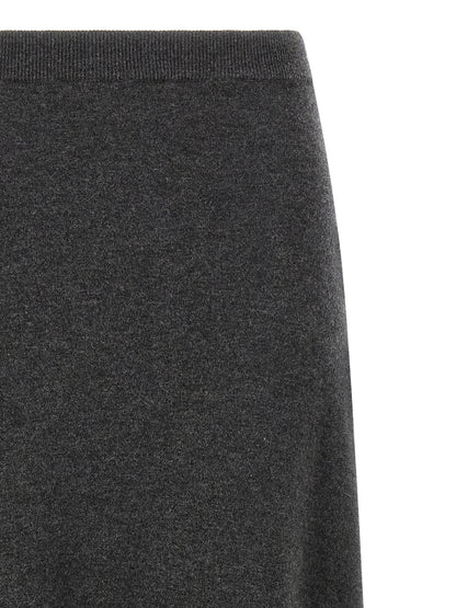 Gray Wool Mini Skirt
