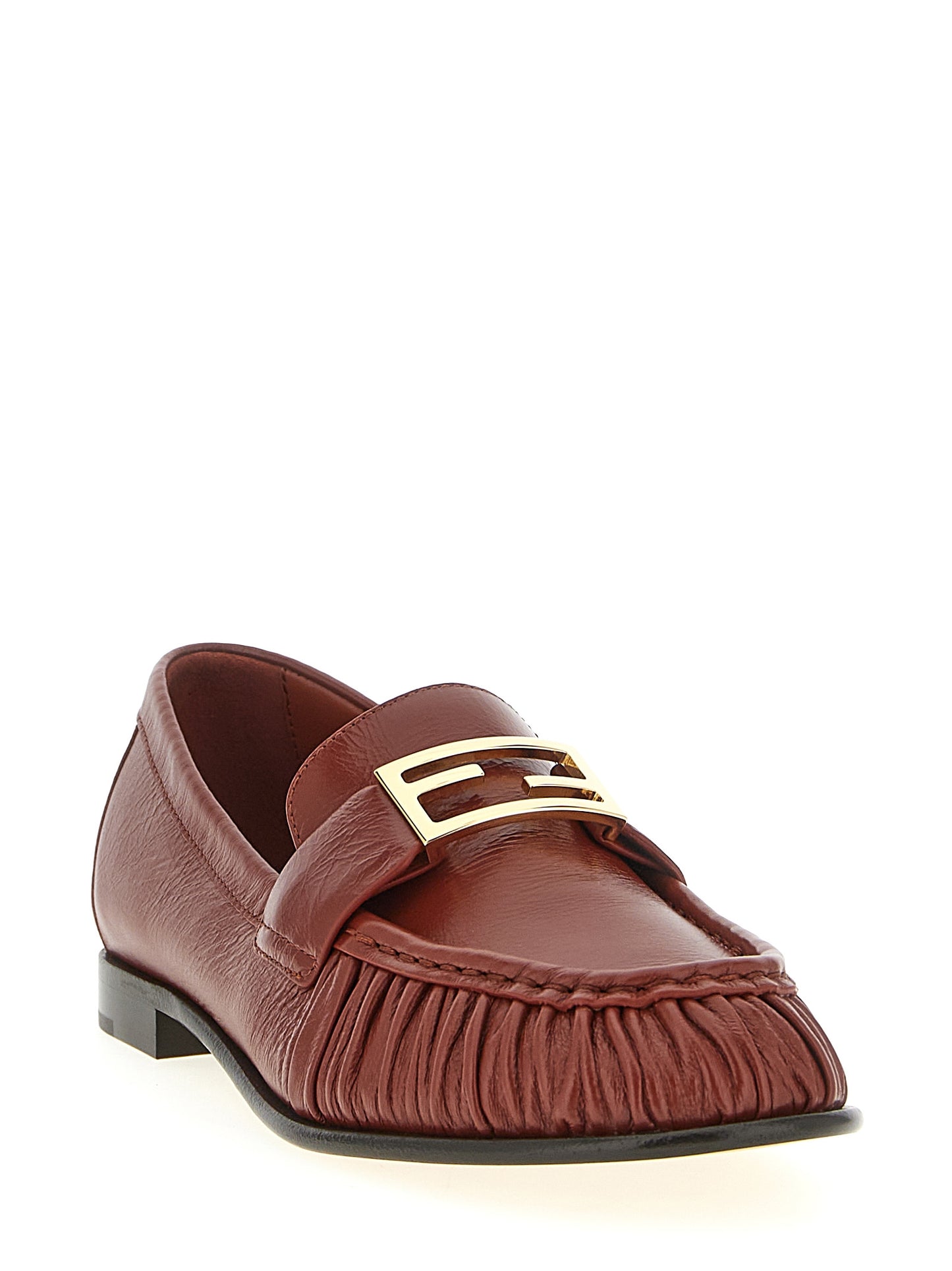 Brown Lamb Leather Slip-On Loafers