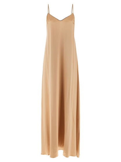 Beige Viscose Long Dress