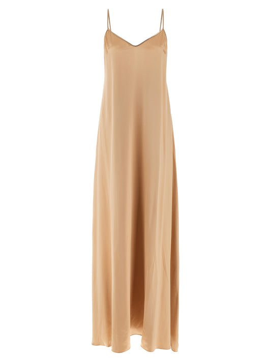 Beige Viscose Long Dress
