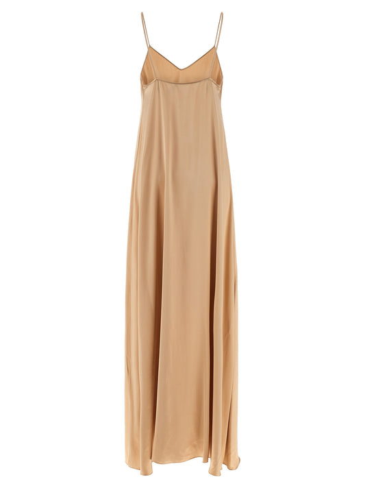 Beige Viscose Long Dress