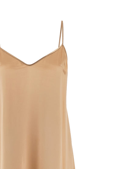 Beige Viscose Long Dress