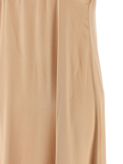 Beige Viscose Long Dress