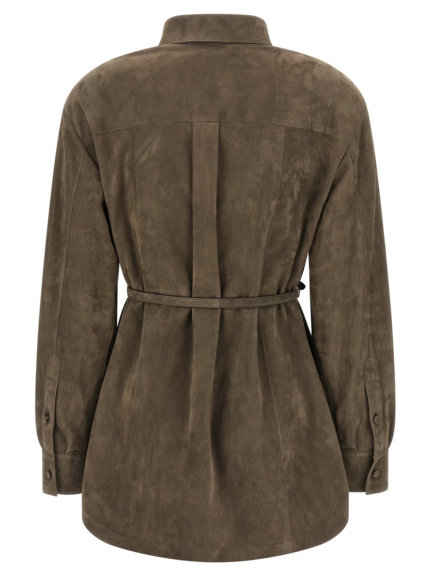 Gray Lamb Leather Blouse