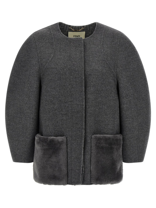 Gray Virgin Wool Coat