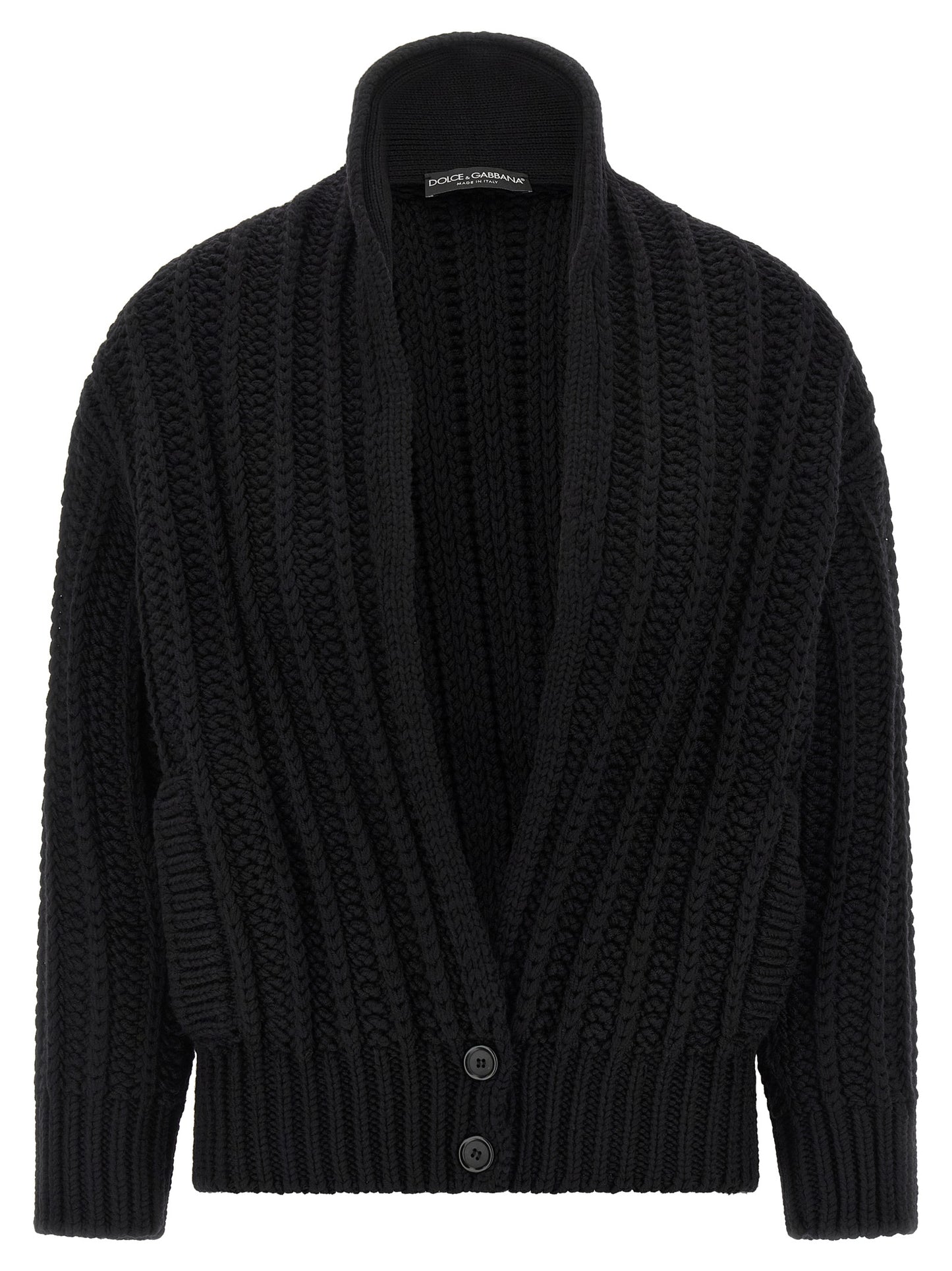 Black Virgin Wool Cardigan
