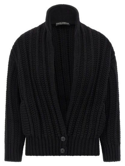 Black Virgin Wool Cardigan