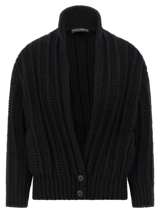 Black Virgin Wool Cardigan